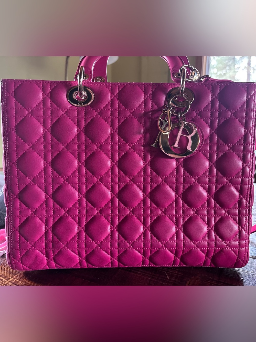 Christian Dior Lady Dior Tote in Vibrant Fuchsia